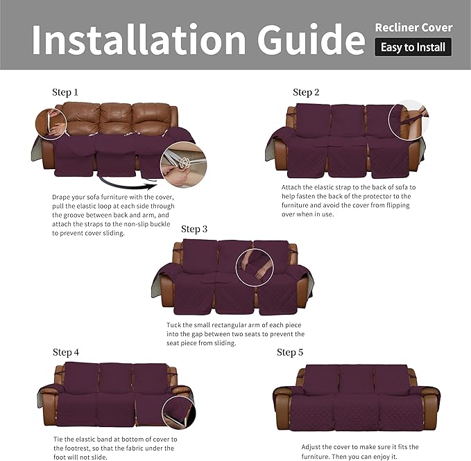 Easy-Going Recliner Sofa Cover, Reversible Couch Cover