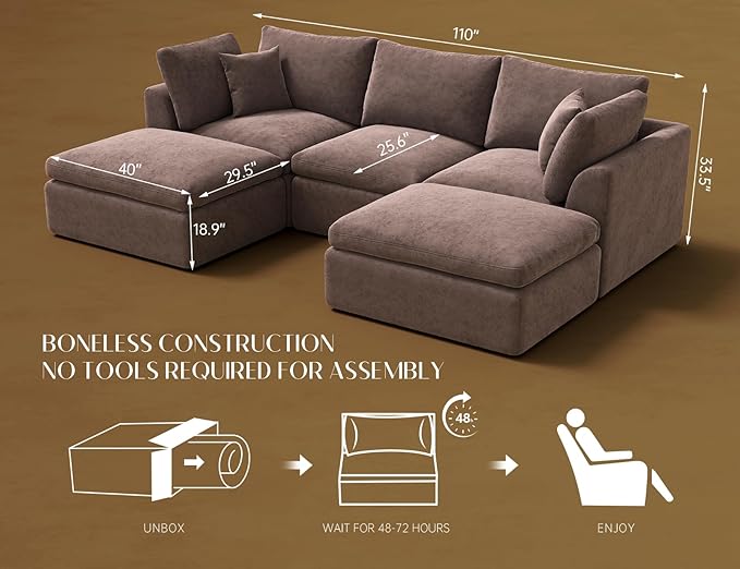 ohllob 110" Cloud Sectional Couches