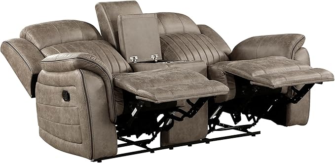 Lexicon Recliner Living Room Set, Home Theater Seating, Manual Polished