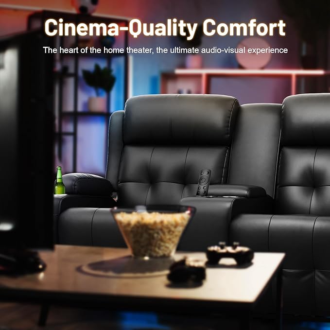 Loveseat Recliner Sofa, Home Theater Seating Massage Reclining Couch