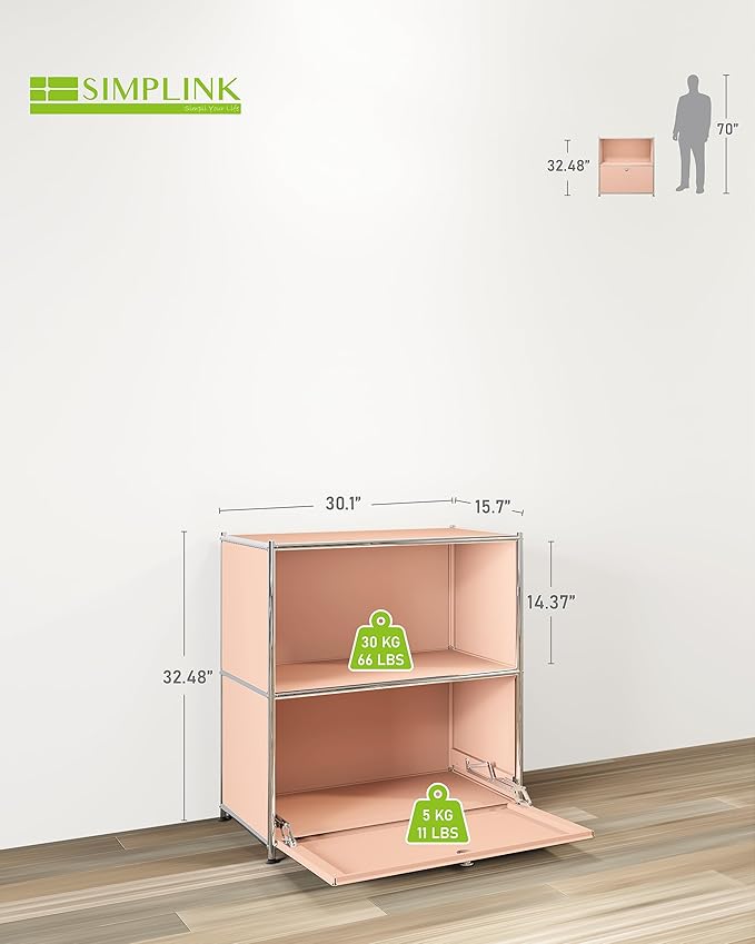 32.5-Inch Flip-Top Side Table & Buffet Cabinet