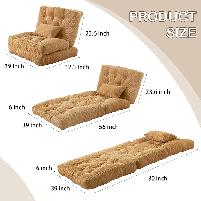 Folding Sofa Bed, Convertible Sleeper Chair