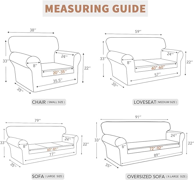 Easy-Going 100% Waterproof Couch Cover, Dual Waterproof Sofa Cover, Stretch
