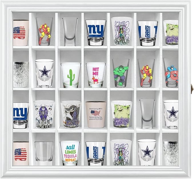 Shot Glass Display Cabinet Solid Wood