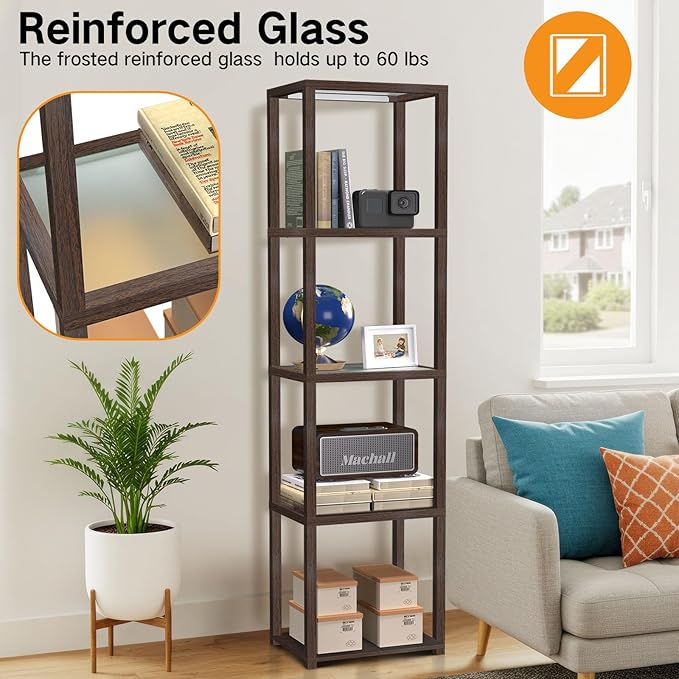 OUTON 67" Glass Display Shelf