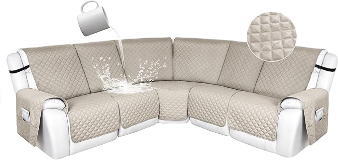 HDCAXKJ 100% Waterproof Reclining Sectional Couch Covers L Shape Recliner Sofa
