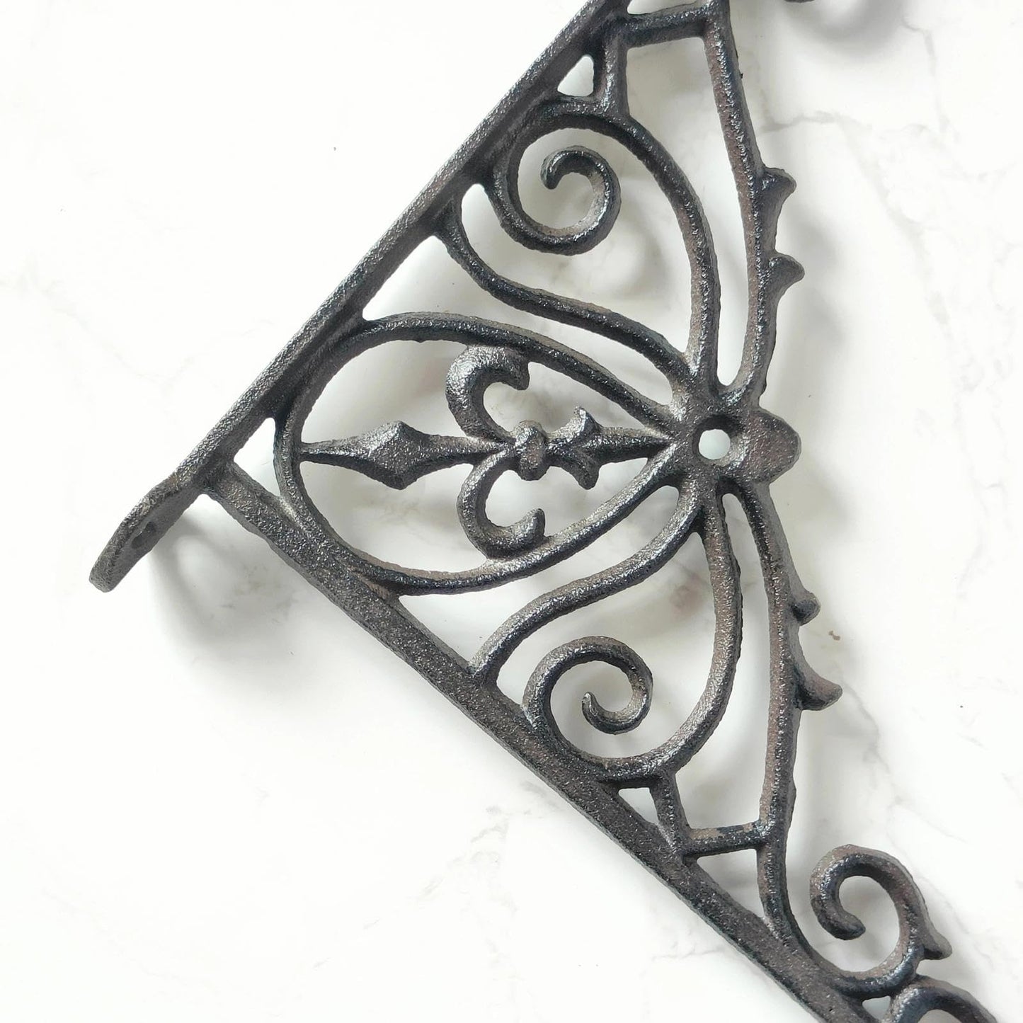 Z metnal Cast Iron Plant Hanger - 12 inch Rustic Wall Mounted Hanging Basket Holder for Outdoor Garden, Patio, Porch Decor - Heavy Duty Metal Hook Bracket