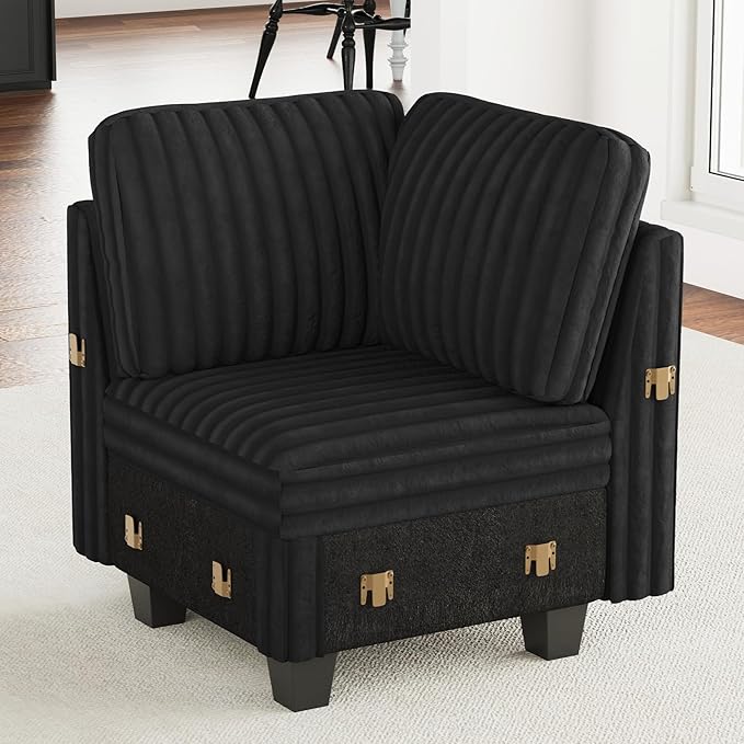 Belffin Corduroy Corner Seat for Modular Sofa Sectional Couches for Living Room