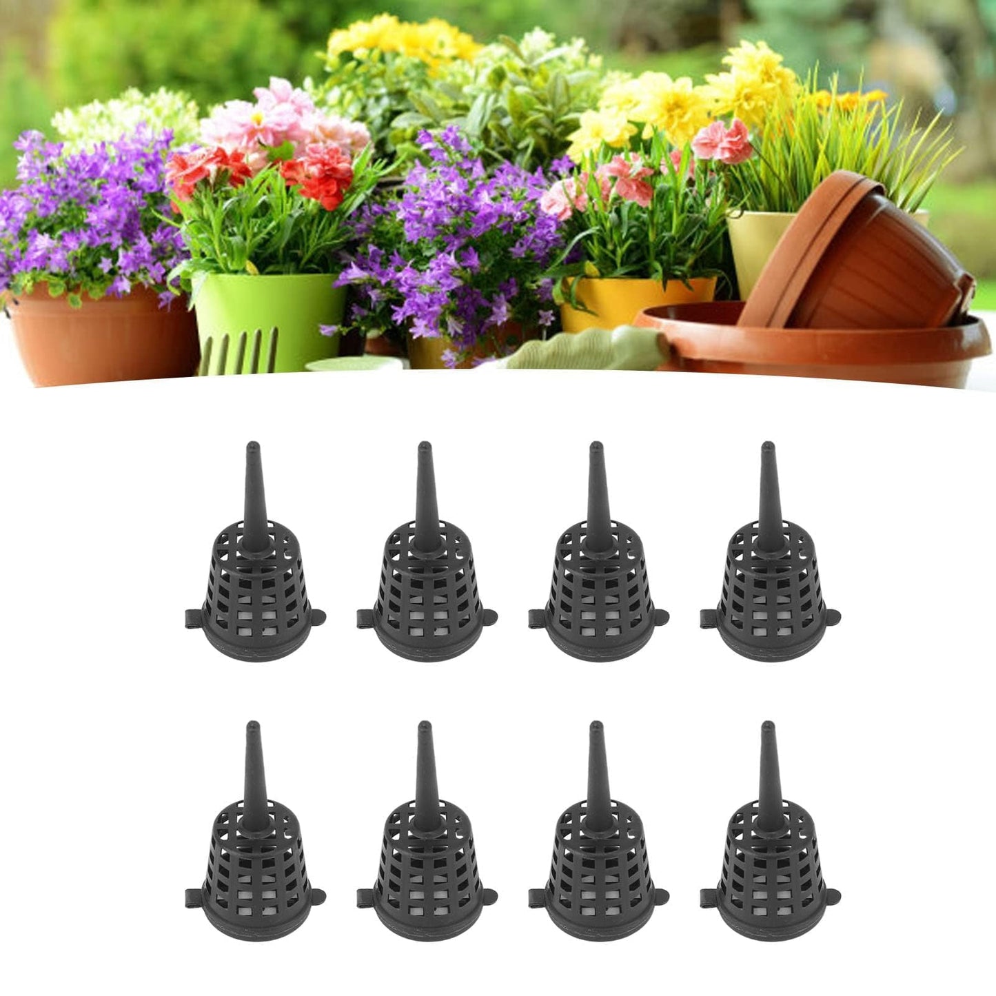 100pcs Bonsai Fertilizer Baskets, 2cm/0.8in Diameter Fertilizer Box with Cover Plastic Garden Nursery Pots Portable Planting Nutrition Cups for Succulent