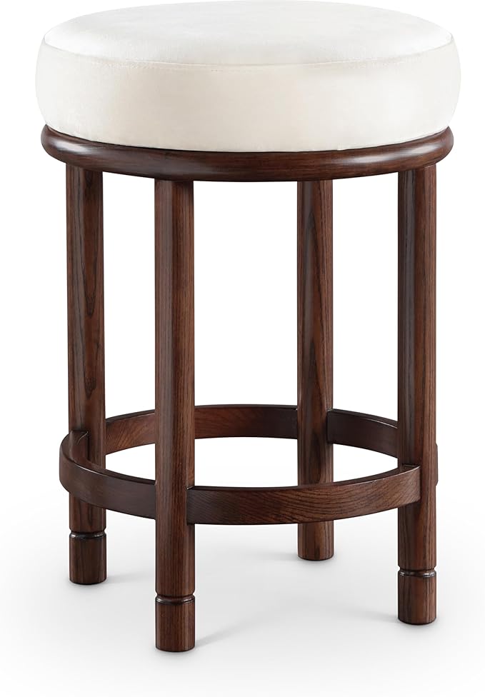 Meridian Furniture 978Cream-C Monette Collection Art Deco Counter Stool
