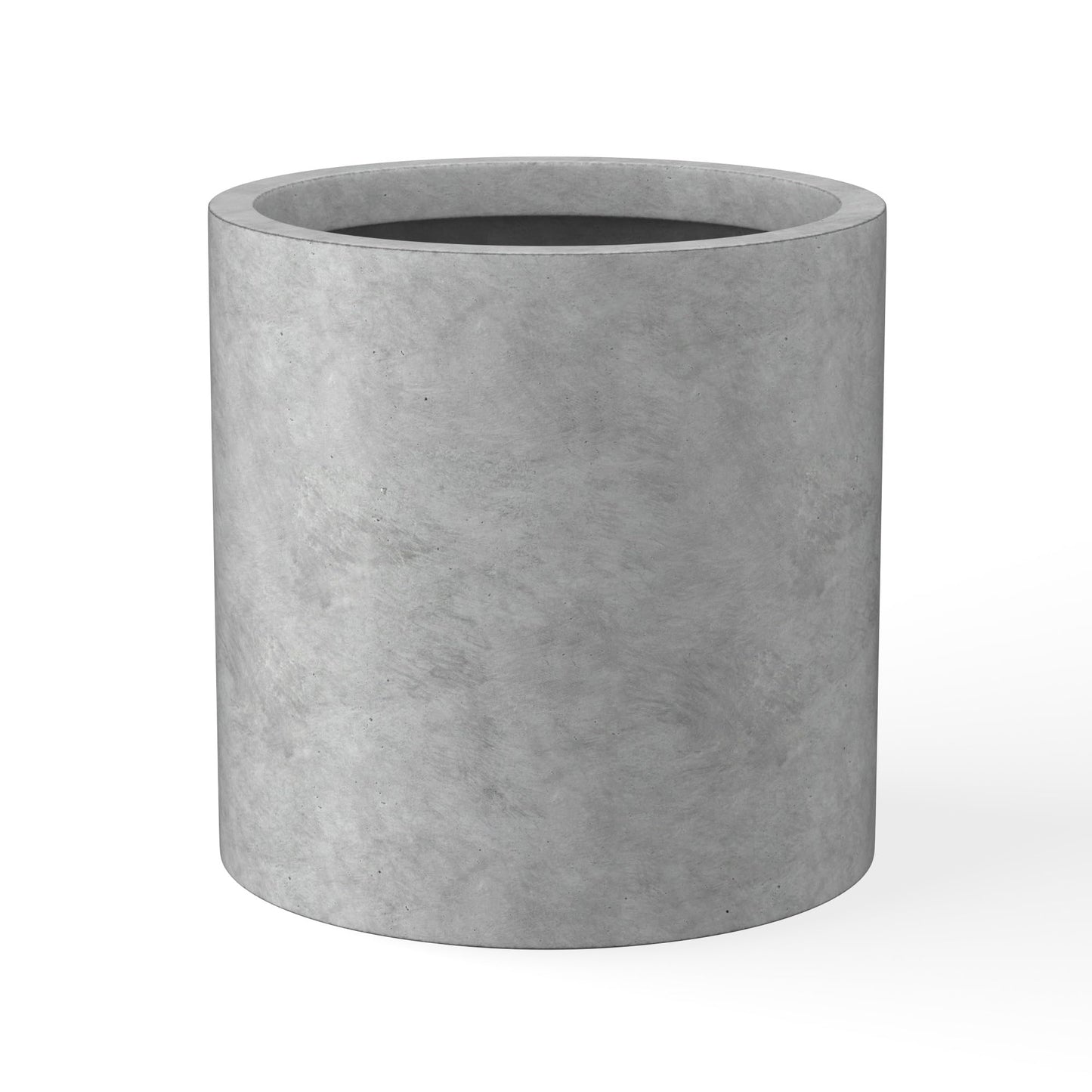 Kante 9.8" Dia Round Concrete Planter, Modern Style Large Cylindrical Plant Pot with Drainage Hole and Rubber Plug for Indoor Outdoor Patio, Natural Concrete