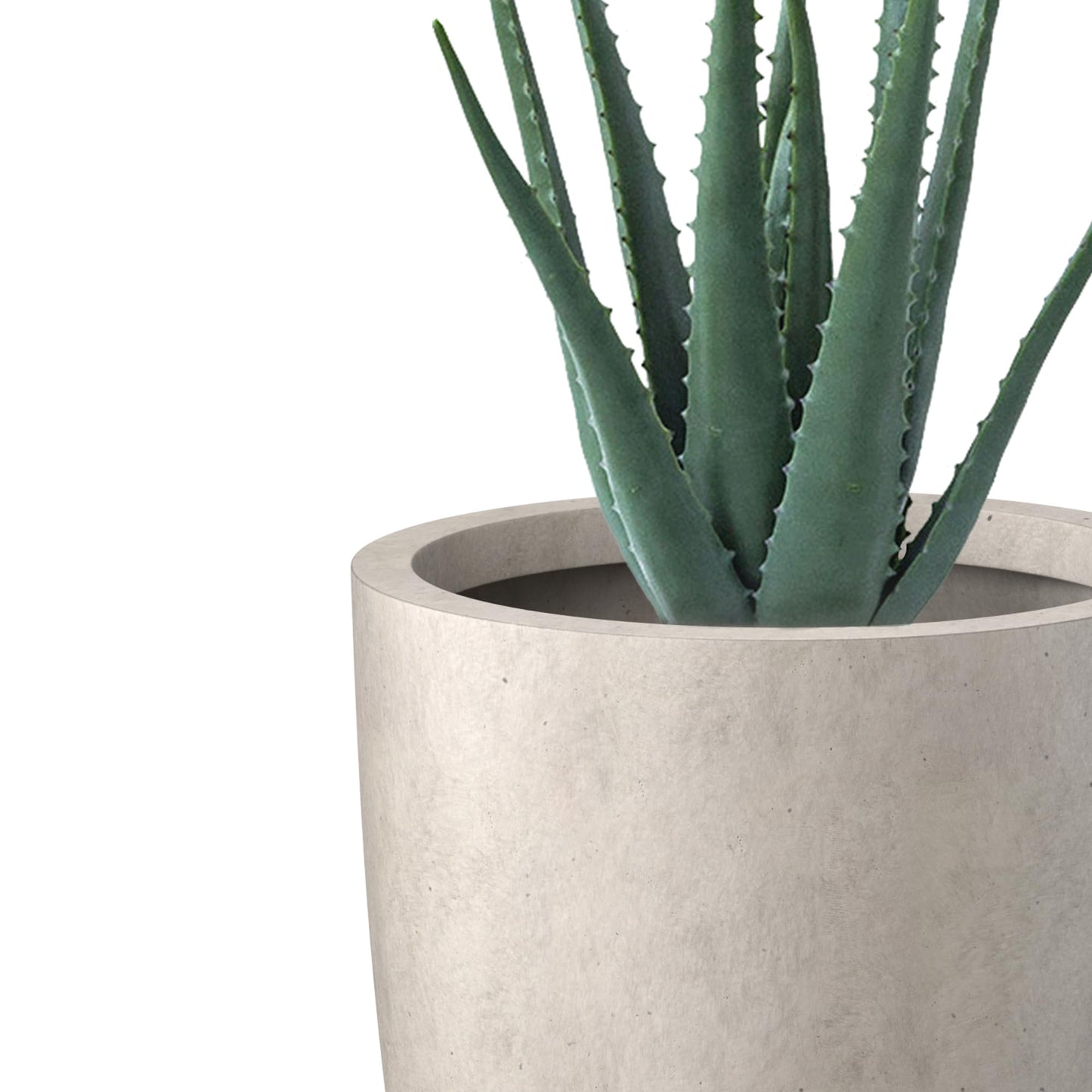 Kante 18.1" H Tall Round Concrete Planter for Outdoor Indoor, Modern Decorative Plant Pots with Drainage Hole & Rubber Plug for Home & Garden Weathered Concrete