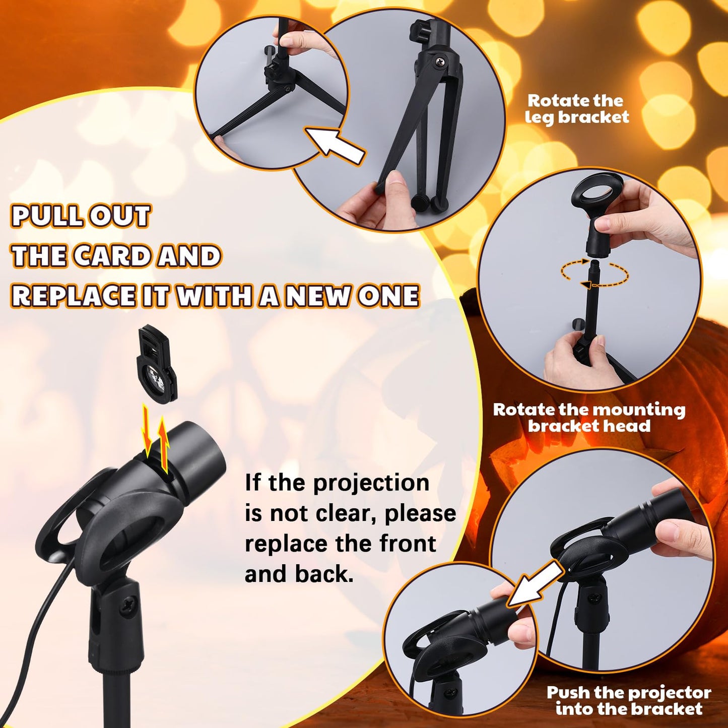 Relaxweex Halloween Outdoor Projector Light Decoration with 3 Film, Halloween Slides Holiday LED Projector Light Outdoor Waterproof Landscape Decorative Rotation Lighting Movement Projection Lamp