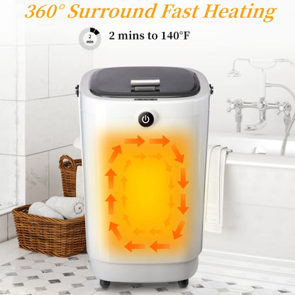 Large Towel Warmers for Bathroom,Luxury Portable Bucket Towel Warmer Fits Up to Two 70"X80" Oversized Towels with Timing Auto Shut Off, Yellow