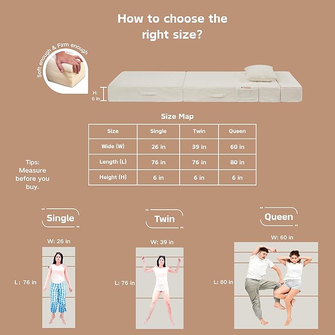 Folding Sofa Bed, 4 in 1 Convertible Sleeper Chair