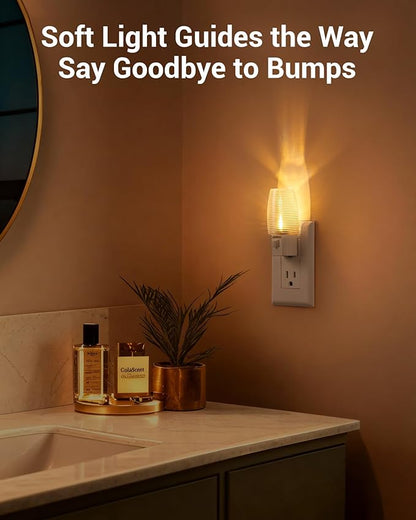 DEWENWILS Plug in Night Light with Switch, Manual ON Off LED Nightlight for Kids, Nursery, Bedroom, Bathroom, Hallway, Stairways, Corridor, Garage, Warm White, 4 Pack