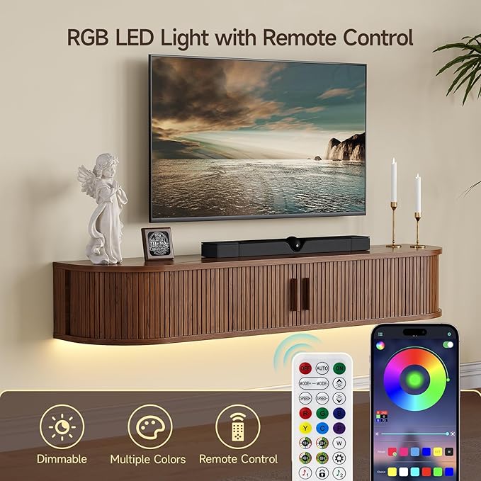55" Floating TV Stand with Power Outlet