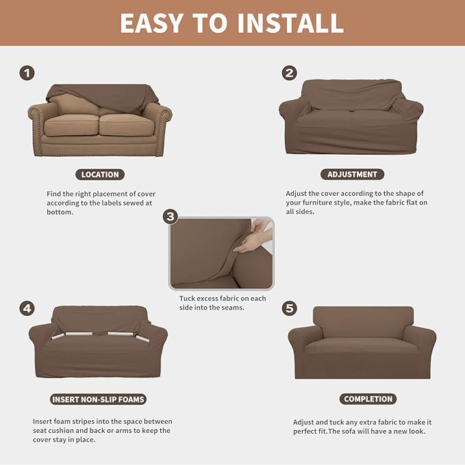 Easy-Going 100% Waterproof Chair Couch Cover, Dual Waterproof Sofa Cover