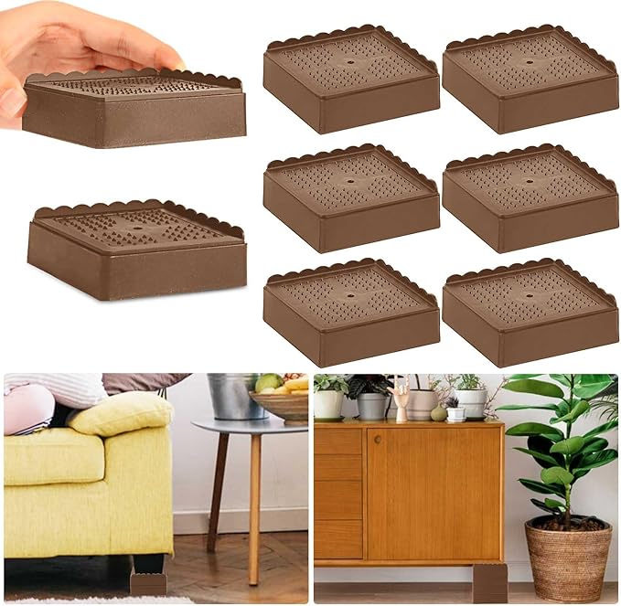 Bed Risers 1 inch, 2 inch, 3 inch, 4 inch Heavy Duty, Adjustable Furniture Riser