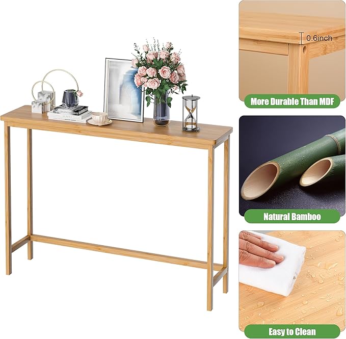VASMIA Console Table, Entryway Table, Narrow Sofa Table, Living Room