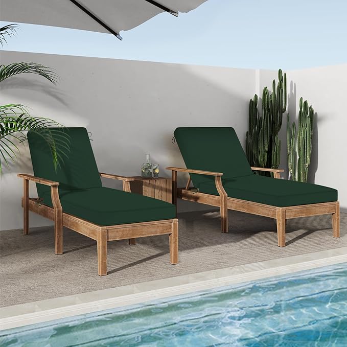 Chaise Lounge Cushions Outdoor, 4 Adjustable Ties Lounge Chair Cushions