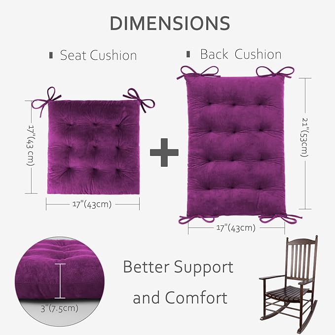 ELFJOY Rocking Chair Cushion Large Rocking Chair Pads