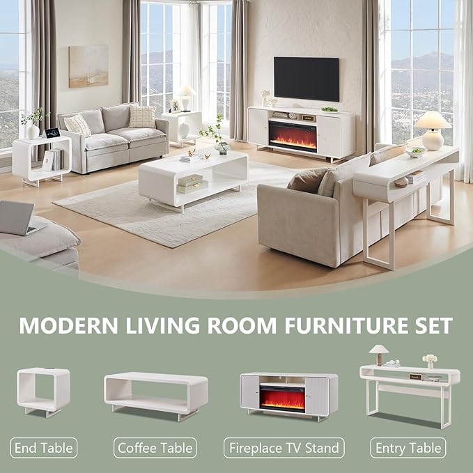 IFGET 70" Fluted Fireplace TV Stand
