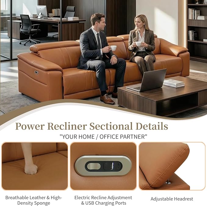 Power Recliner Sofa Set, Reclining Sectional Sofa Couch