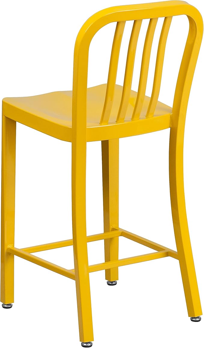 Flash Furniture Gael Commercial Grade 2 Pack 24" High Yellow Metal