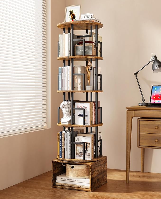 Kalrin 5 Tier Rotating Bookshelf