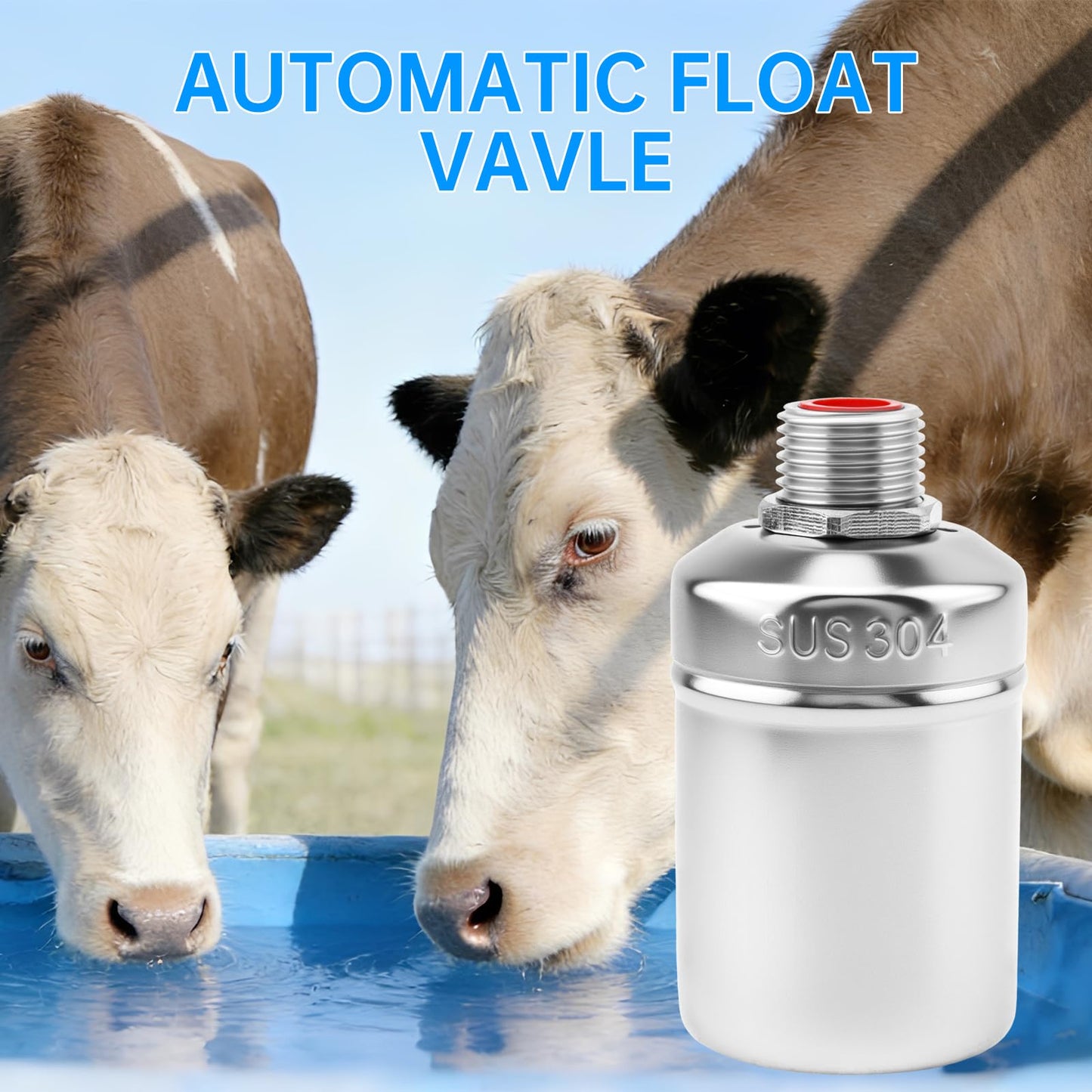 2 Pack Water Float Valve,1/2" to 3/4'' 1'' 304 Stainless Steel Fully Automatic Water Level Controller Float Valve