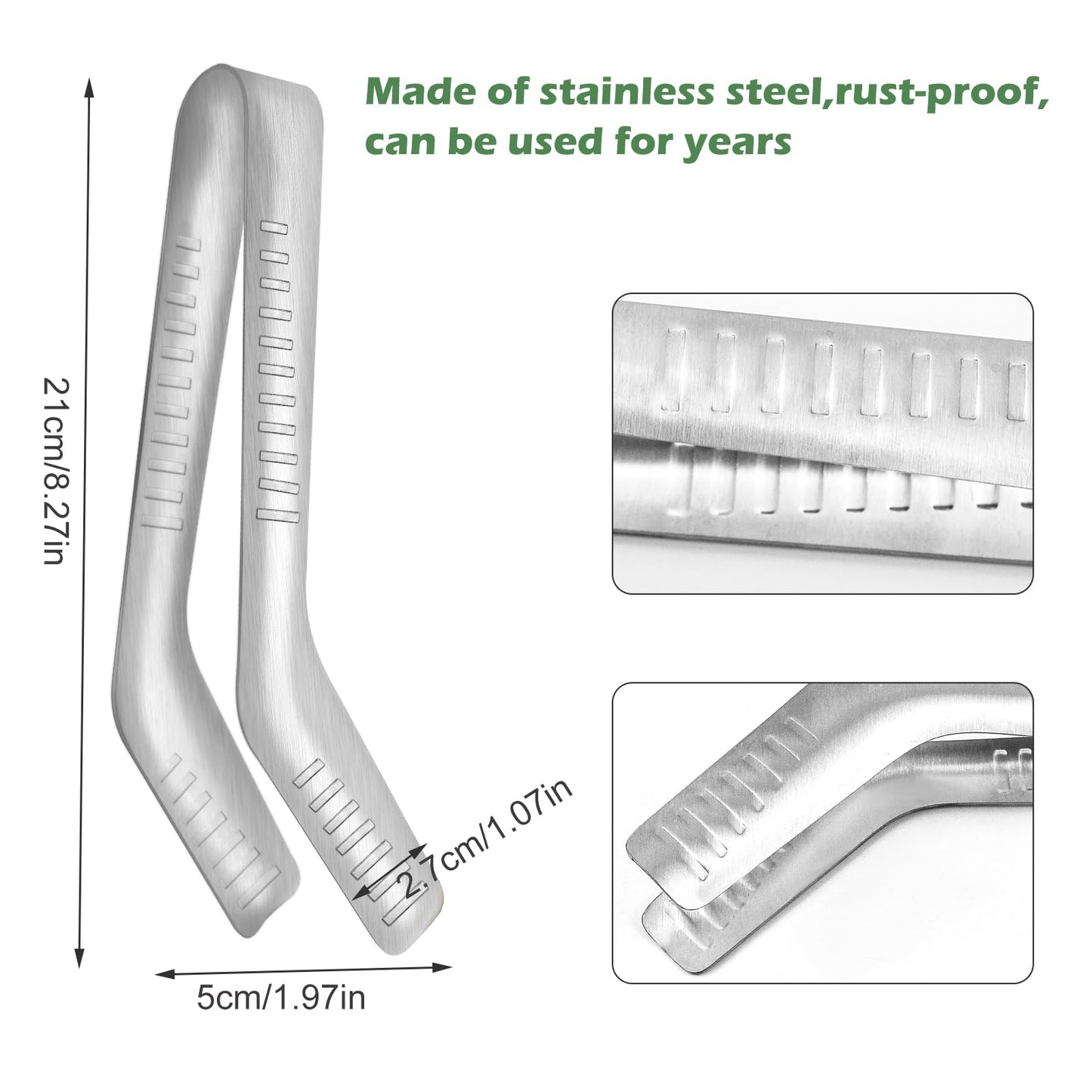 2PCS Seedling Transplant Tongs Stainless Steel Seedling Starters Remove Tongs Seedling Transplanting Tool Seedling Easy Transplanter with Anti-Slip Grasp Tips to Reduce Damage to Roots