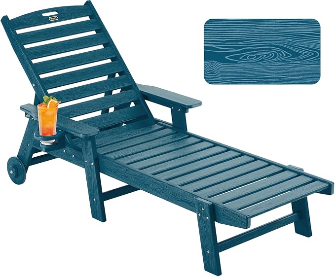 Patio Chaise Lounge Chair Set of 2, Oversize Lounge Chairs