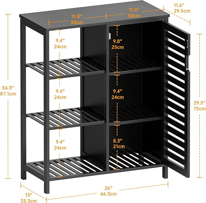 HITNET Bathoom Storage Cabinet, Bamboo Floor Cabinet