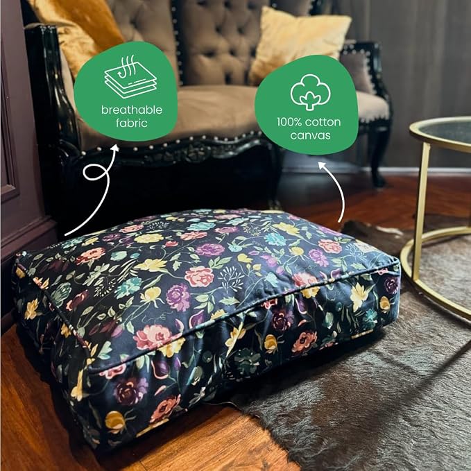 Molly Mutt Friday Morning Dog Bed Duvet Cover, GOTS-Certified 100% Organic Cotton Canvas Cover for Dog, Puppy, or Cat Bed, Durable, Washable, and Free of Harmful Chemicals, Small, 22"x27"x5"