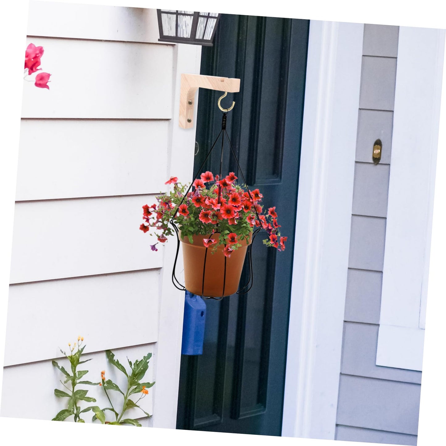 FOMIYES Wooden Hanging Hooks for Plants 2pcs Heavy-Duty Plant Hanger Brackets Wall-Mounted Indoor Outdoor Flowerpot Holders for Garden Porch