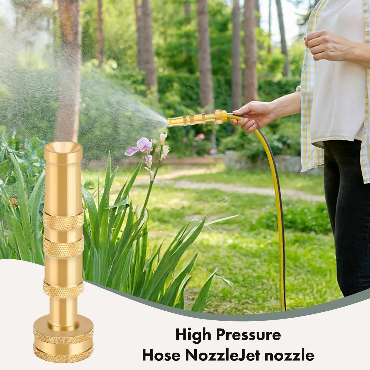 Twinkle Star High Pressure Hose Nozzle,Garden Hose Nozzle, 3/4” GHT Hose Sprayer Nozzle for Car Wash, Extra 6 Rubber Washers, 1 Pack