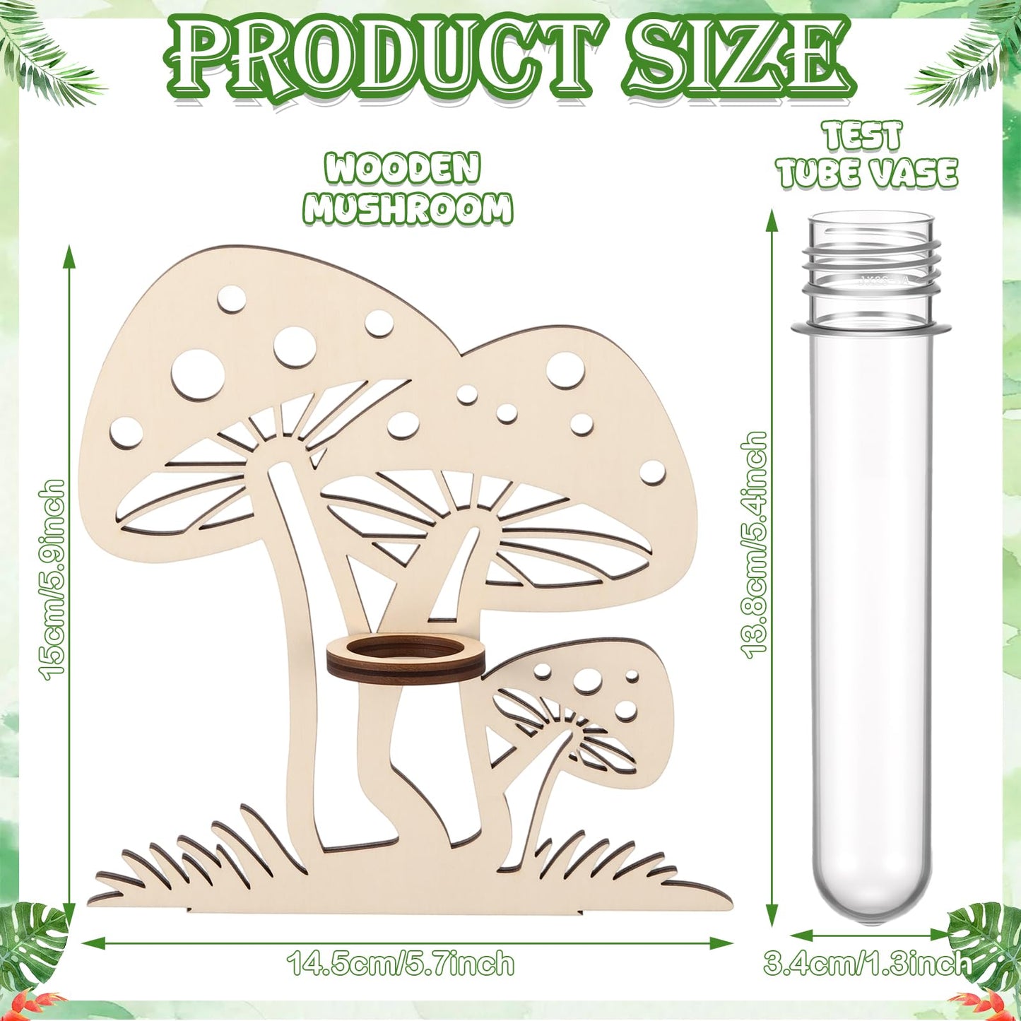 Romooa Set of 6 Mushroom Propagation Stations, Hanging Propagation Station and Wall Planters for Indoor Plants Wooden Hanging Planter, Boho Wall Decor Cute Indoor Small Plant Holder Gifts for Women