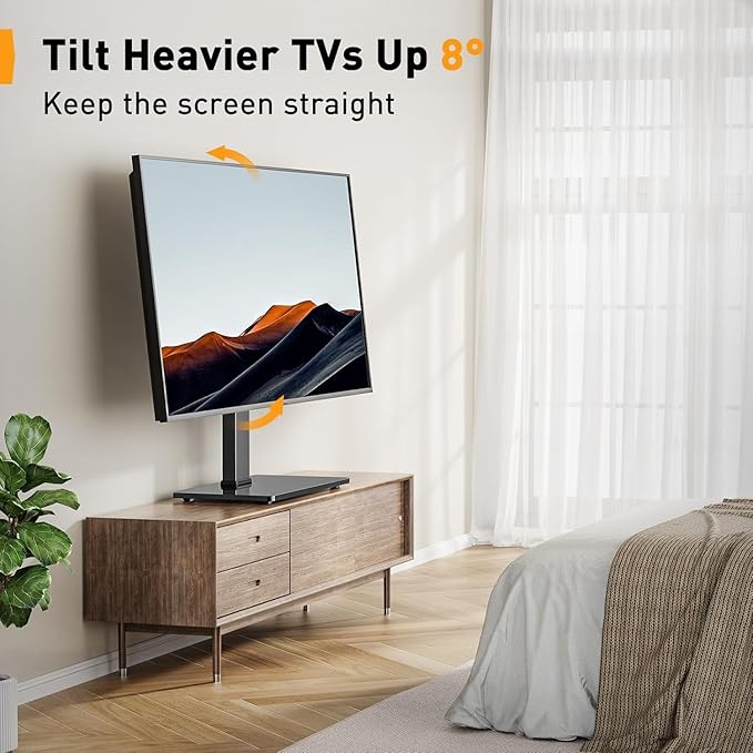 Perlegear Table Top TV Stand Mount, Universal Swivel TV Stand