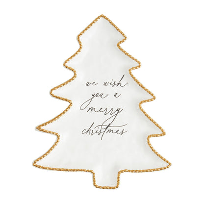Mud Pie Christmas Tree Beaded Platter; 12 3/4" x 10 1/4"