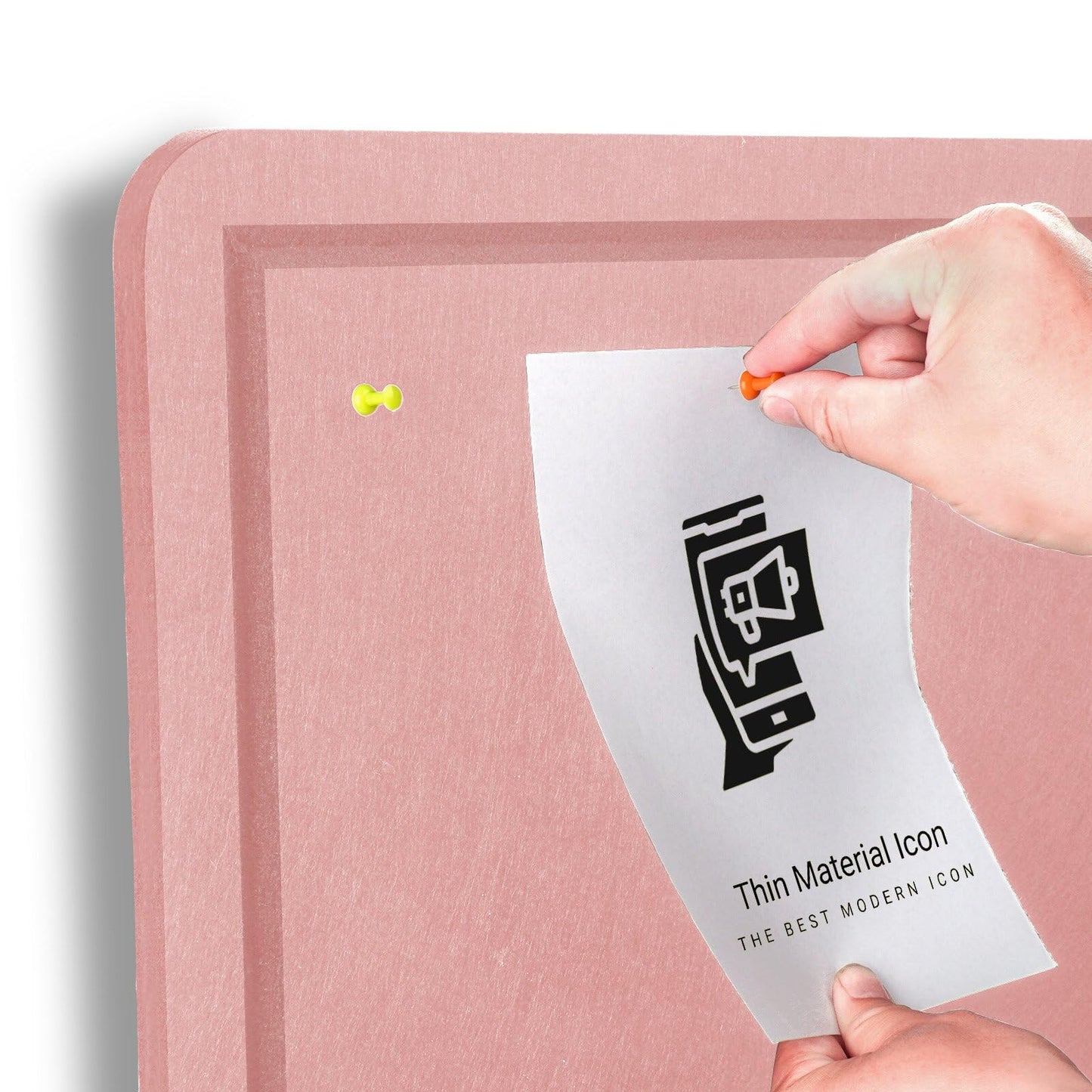 Large Bulletin Board - 60 X 36 inches Decorative Felt Pin Board - 5' x 3' Cork Board Alternative for Wall - Foldable Photo Board Self-Adhesive Vision Board Prayer Board with 30 Pushpins - Pink