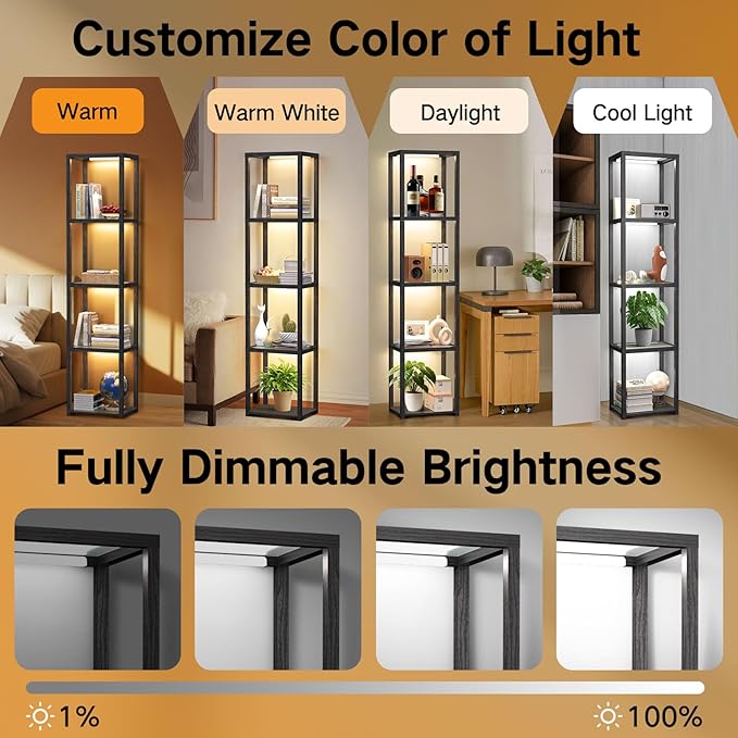 OUTON 67" Glass Display Shelf