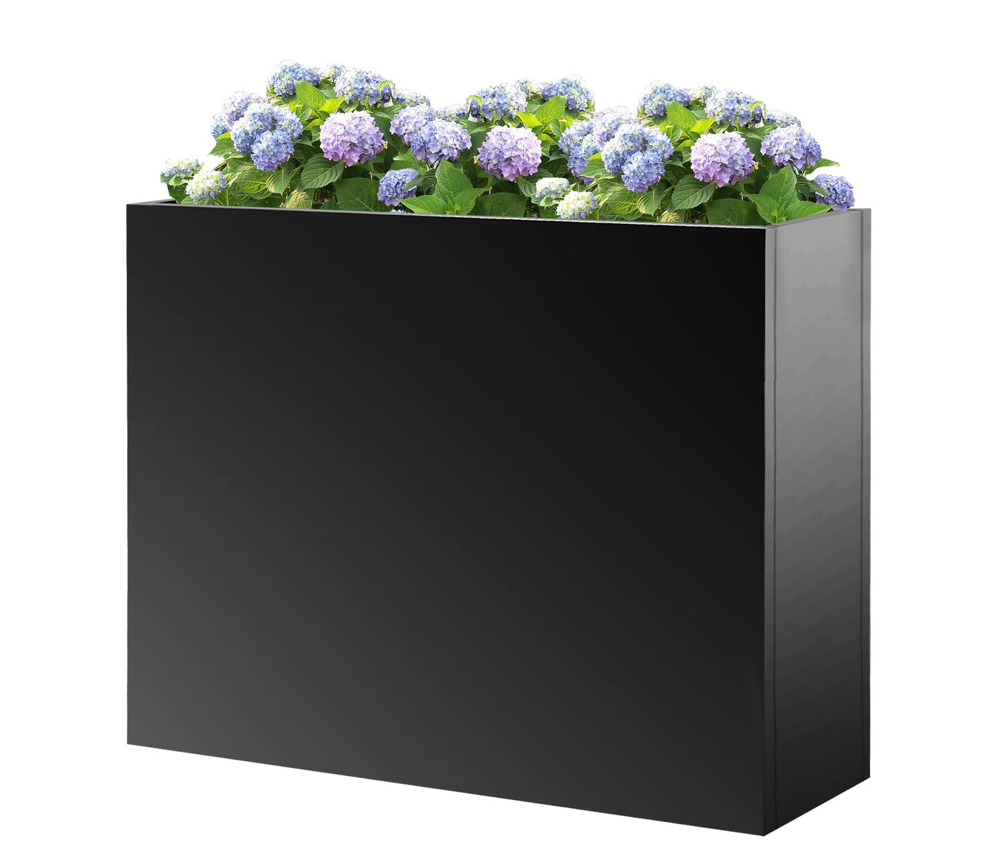 R.Wisem Outdoor planters for Porch Outdoor Tall Planter Box Black Metal Privacy Screen Planter Box Tall Rectangular Narrow Large Big Patio Porch Planter for Outdoor Plants