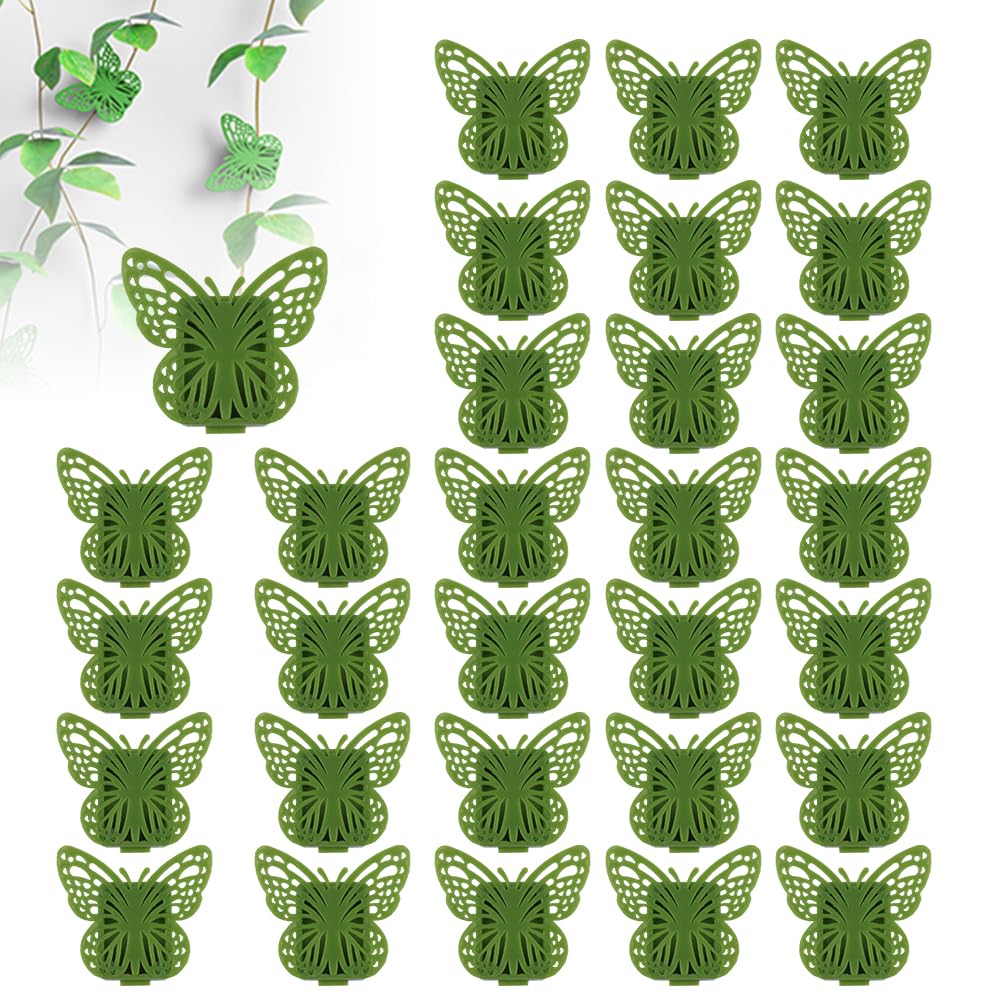 Plant Climbing Wall Fixture Clips, 2026 New Butterfly Leaf Shape Wall Plant Support Hook, Invisible Plant Support Clips Vine Traction Holders for Climbing Plants Indoor Outdoor (200 PCS, Butterfly)
