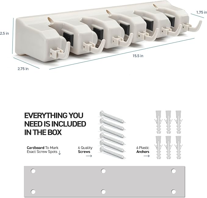 Home It Mop And Broom Holder Wall Mount