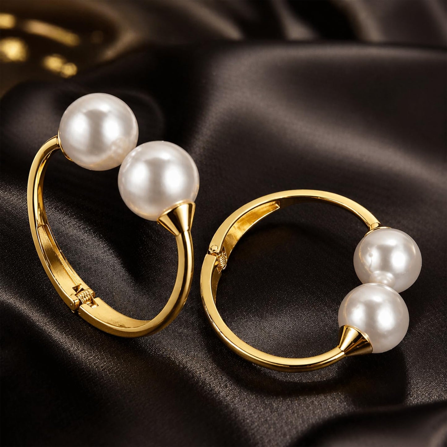 Curtain Tiebacks 2 Pack Curtain Ties Elegant Pearl Curtain Tie backs Premium Alloy Spring Curtain Clips No Drilling Curtain Ties for Modern Luxury French Nordic Minimalist Home Decor Curtain Holdbacks