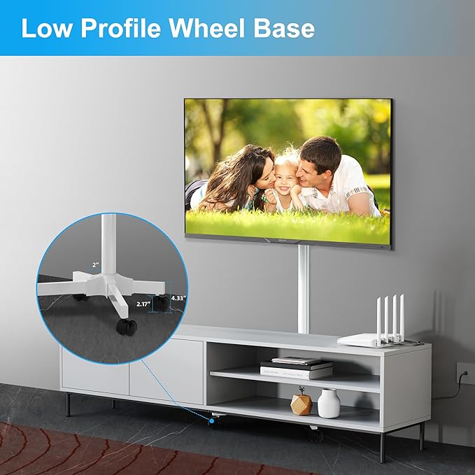 Mobile TV Carts on Wheels for 21-60 Inch Flat/Curved Panel Screens TVs