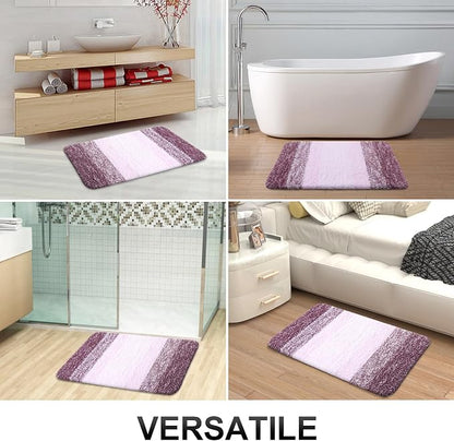 OLANLY Bathroom Runner Rugs Mat 47x17, Extra Soft Absorbent Microfiber Bath Rugs, Rubber Backing, Quick Dry, Washable Long Bath Mats for Bathroom Floor, Tub and Shower, Home Decor Accessories, Mauve