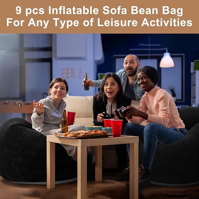 Realspring 6 9 12 Pcs Inflatable Bean Bag Chairs