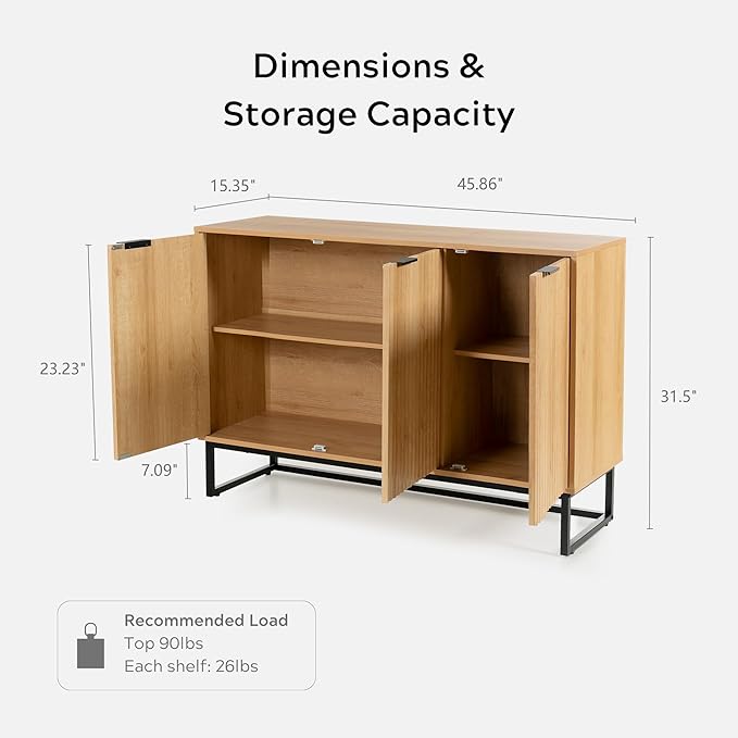 EYYTHUNG Fluted Storage Cabinet